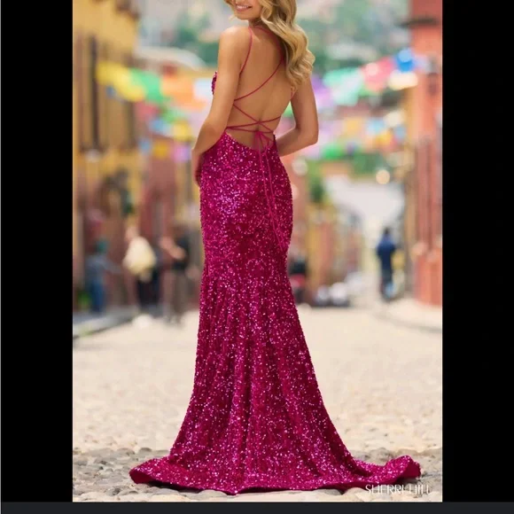 Pink Sherri Hill Prom Dress